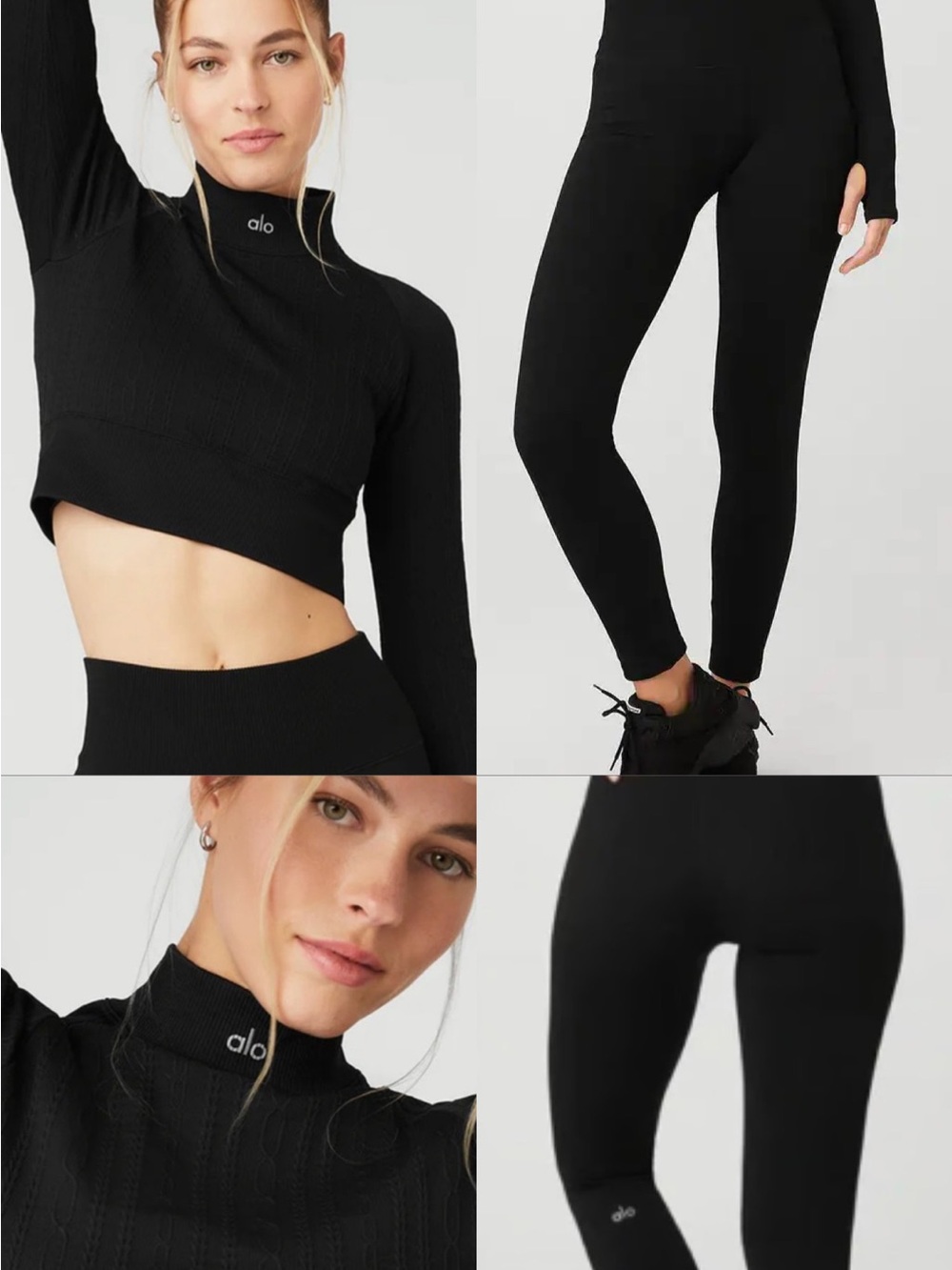ALO Seamless Cable Knit MATCHING SET